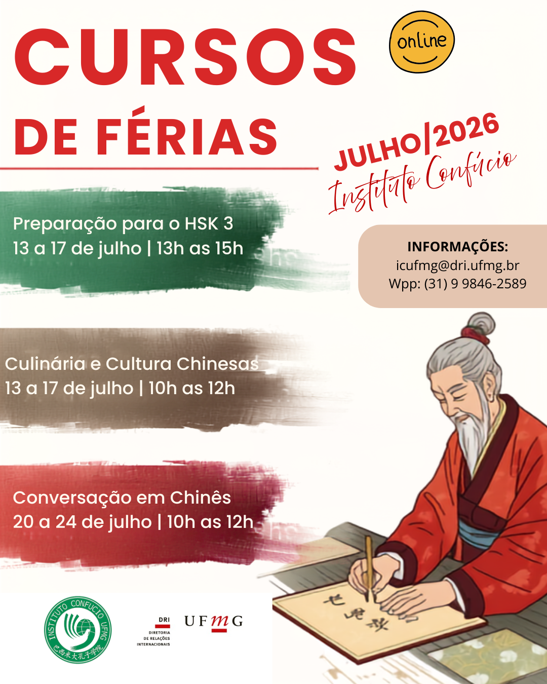 Cursos de Férias do Instituto Confúcio UFMG – Julho de 2026